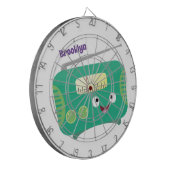 かわいいおもしろい幸せなレトロなラジオ漫画 ダーツボード (正面左)