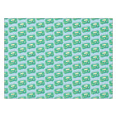 かわいいおもしろい幸せなレトロなラジオ漫画 テーブルクロス (正面(横))