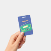 かわいいおもしろい幸せなレトロなラジオ漫画 バッジ (手持ち)