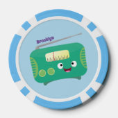 かわいいおもしろい幸せなレトロなラジオ漫画 ポーカーチップ (裏面)