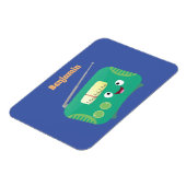 かわいいおもしろい幸せなレトロなラジオ漫画 マグネット (左側)