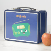 かわいいおもしろい幸せなレトロなラジオ漫画 メタルランチボックス (インサイチュ)