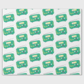 かわいいおもしろい幸せなレトロなラジオ漫画 ラッピングペーパー (フラット)