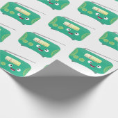 かわいいおもしろい幸せなレトロなラジオ漫画 ラッピングペーパー (角)