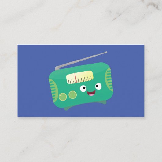 かわいいおもしろい幸せなレトロなラジオ漫画 名刺 (裏面)