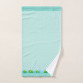 かわいいおもしろい幸せカエルのライトブルーバスタオルSe バスタオルセット (ハンドタオル)