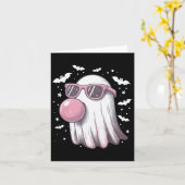 かわいいおもしろい幽霊ガールズハロウィーンかわいい幽霊女性 カード (黄色い花)