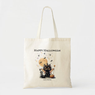 かわいいおもしろい幽霊子猫ハロウィントリックオアトリート トートバッグ