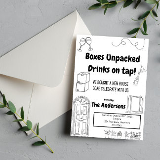 かわいいおもしろい引っ越し祝いパーティー招待状 招待状