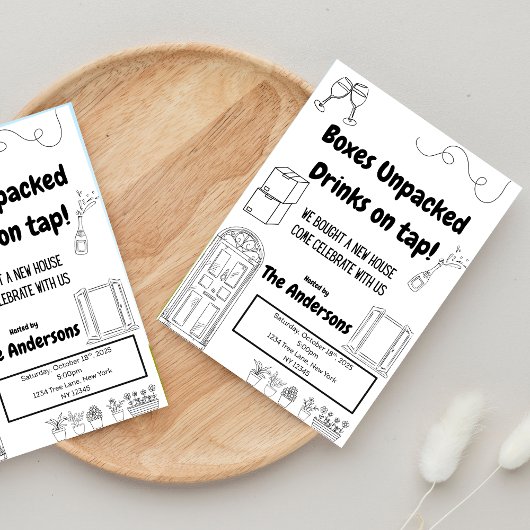 かわいいおもしろい引っ越し祝いパーティー招待状 招待状