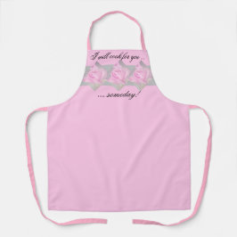 かわいいおもしろい引用文、美しいバラ誕生日 エプロン