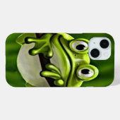 かわいいおもしろい微笑みの緑のカエル|過去記事 Case-Mate iPhoneケース (裏面 (横))