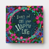 かわいいおもしろい感動的ハッピーライフ引用文 フォトプラーク (正面)