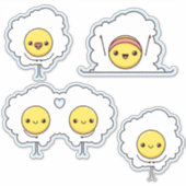 かわいいおもしろい揚げ卵 シール (正面)
