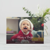 かわいいおもしろい新生児クリスマス誕生発表 招待状 (スタンド正面)