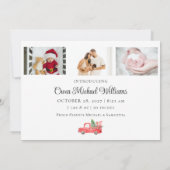 かわいいおもしろい新生児クリスマス誕生発表 招待状 (裏面)