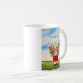 かわいいおもしろい格言ありがとうヴィンテージドイツ語イメージ コーヒーマグカップ (正面右)