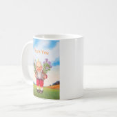 かわいいおもしろい格言ありがとうヴィンテージドイツ語イメージ コーヒーマグカップ (正面左)