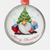 かわいいおもしろい格言とクリスマスツリーハット&ギフト メタルオーナメント (正面)