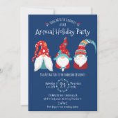 かわいいおもしろい格言モダンクリスマスホリデーパーティーブルー 招待状 (正面)