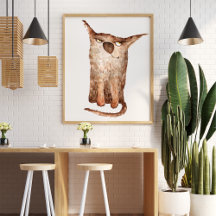 かわいいおもしろい水彩猫イラストレーション装飾品