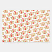 かわいいおもしろい水玉模様クリスマスプレゼントの箱のパターン ラッピングペーパーシート (正面3)