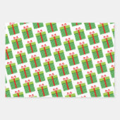 かわいいおもしろい水玉模様クリスマスプレゼントの箱のパターン ラッピングペーパーシート (正面2)