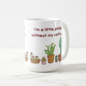 かわいいおもしろい水色のサボテンが私の無いチクチク コーヒーマグカップ (正面右)