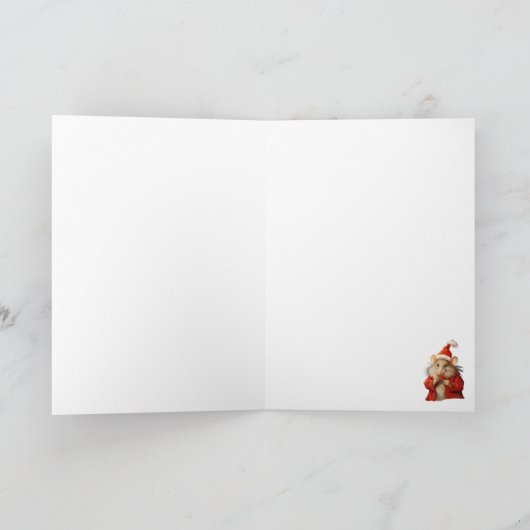 かわいいおもしろい水色クリスマスマウス シーズンカード (内部)