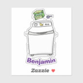 かわいいおもしろい洗濯機の漫画イラストレーション シール (シート)