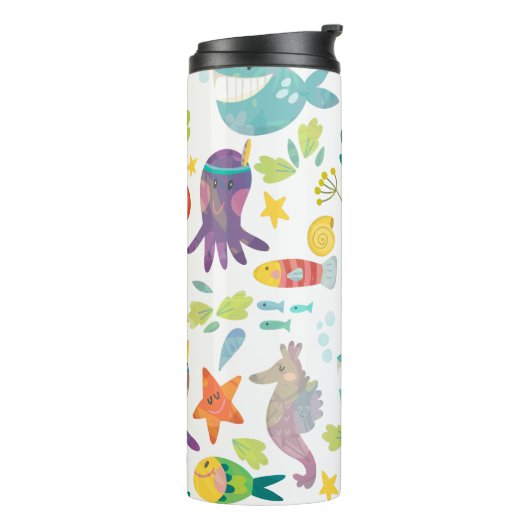 かわいいおもしろい海の動物 タンブラー (回転左)