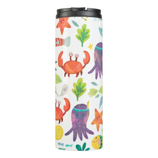 かわいいおもしろい海の動物 タンブラー (裏面)