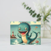 かわいいおもしろい海の怪物 ポストカード (スタンド正面)