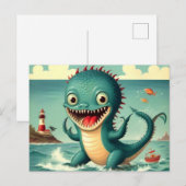 かわいいおもしろい海の怪物 ポストカード (正面/裏面)