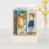 かわいいおもしろい混乱した馬誕生日 カード (黄色い花)