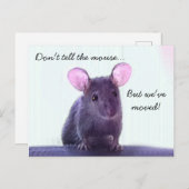 かわいいおもしろい漫画のスタイルマウスの動きの発表 案内ポストカード (正面/裏面)