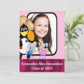 かわいいおもしろい漫画の写真卒業 招待状 (スタンド正面)