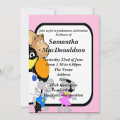 かわいいおもしろい漫画の写真卒業 招待状 (裏面)