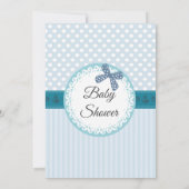 かわいいおもしろい漫画の羊の少年の赤ちゃんシャワー 招待状 (裏面)