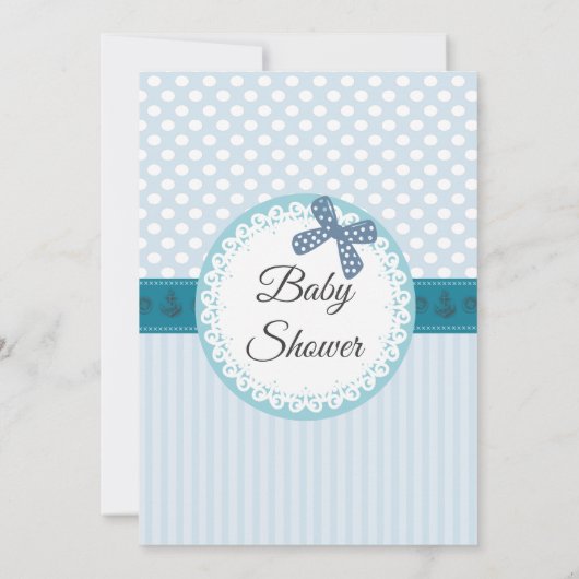 かわいいおもしろい漫画の羊の少年の赤ちゃんシャワー 招待状 (裏面)