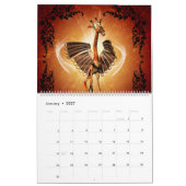 かわいいおもしろい漫画キリン カレンダー (1月 2027)