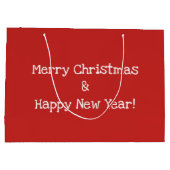 かわいいおもしろい漫画サンタクロースカエルのクリスマス ラージペーパーバッグ (裏面)