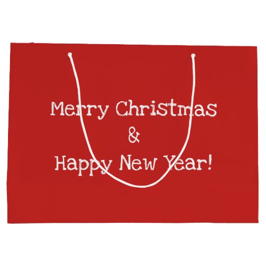 かわいいおもしろい漫画サンタクロースカエルのクリスマス ラージペーパーバッグ (裏面)