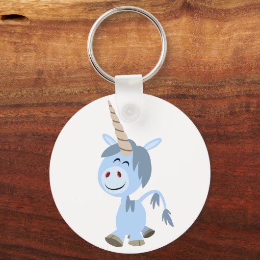かわいいおもしろい漫画ユニコーンのキーチェーン キーホルダー (正面)
