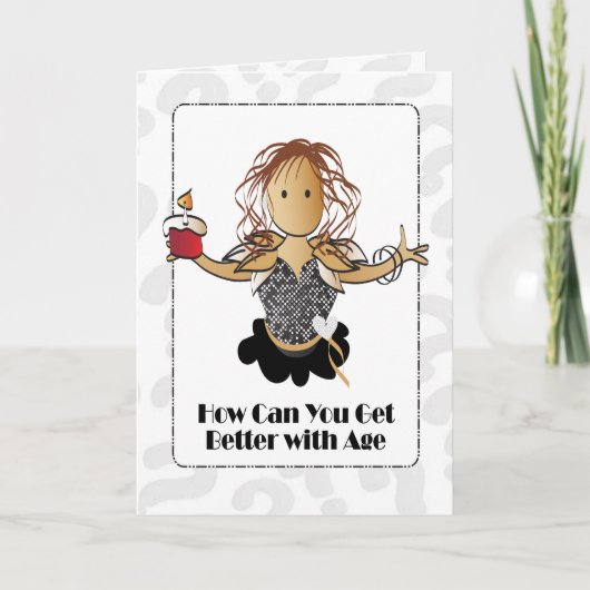 かわいいおもしろい無料の甘い漫画誕生日 カード (正面)