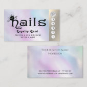 かわいいおもしろい爪、 ネイル猫ロイヤリティカード ロイヤリティカード (正面/裏面)