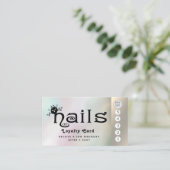 かわいいおもしろい爪、 ネイル猫ロゴロイヤリティカード ロイヤリティカード (スタンド正面)