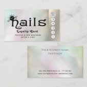 かわいいおもしろい爪、 ネイル猫ロゴロイヤリティカード ロイヤリティカード (正面/裏面)