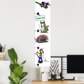 かわいいおもしろい爬虫類動物の漫画の成長チャート ポスター (ホームオフィス)