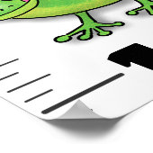 かわいいおもしろい爬虫類動物の漫画の成長チャート ポスター (角)